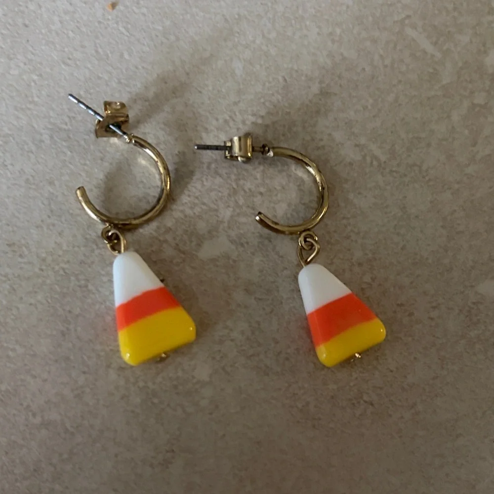 Candy Corn Hoop Earrings